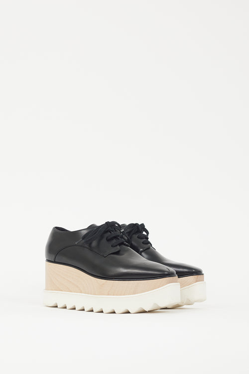 Stella McCartney Black & Beige Elyse Platform Derby