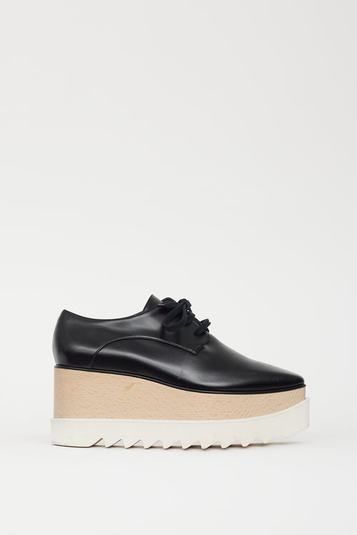 Stella McCartney Black & Beige Faux Leather Elyse Derby