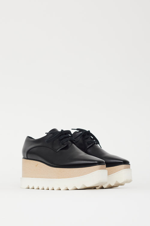 Stella McCartney Black & Beige Faux Leather Elyse Derby