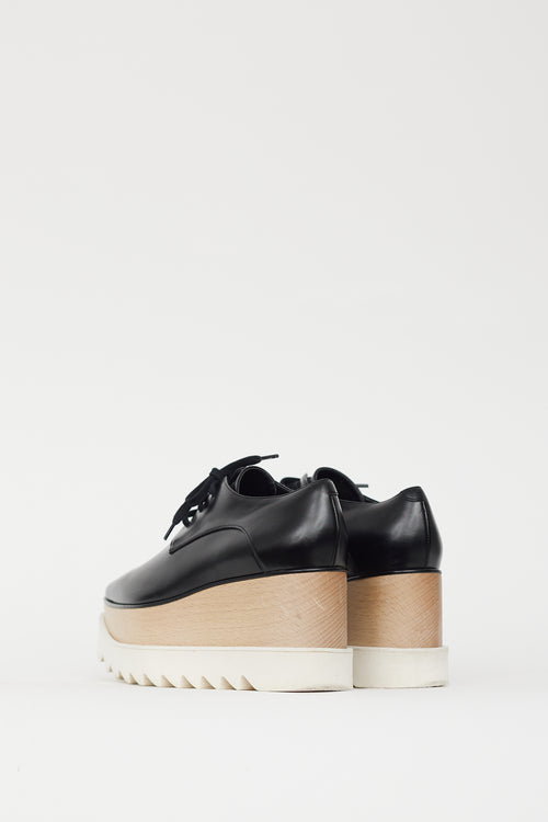 Stella McCartney Black & Beige Faux Leather Elyse Derby