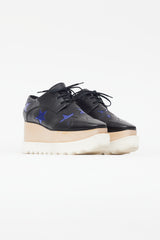 Stella McCartney Black & Blue Faux Leather Elyse Star Derby
