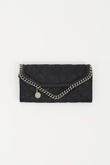 Stella McCartney Black & Silver Falabella Flap Wallet