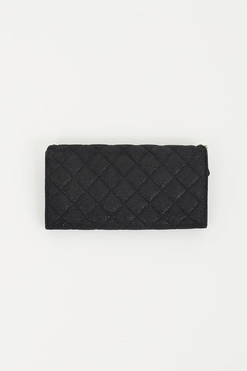 Stella McCartney Black & Silver Falabella Flap Wallet