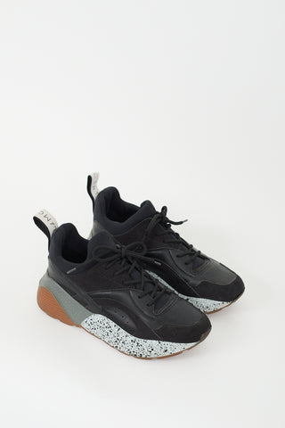 Stella McCartney Black Faux Leather Printed Eclypse Sneaker