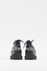 Stella McCartney Black Faux Leather & Suede Star Platform Oxford