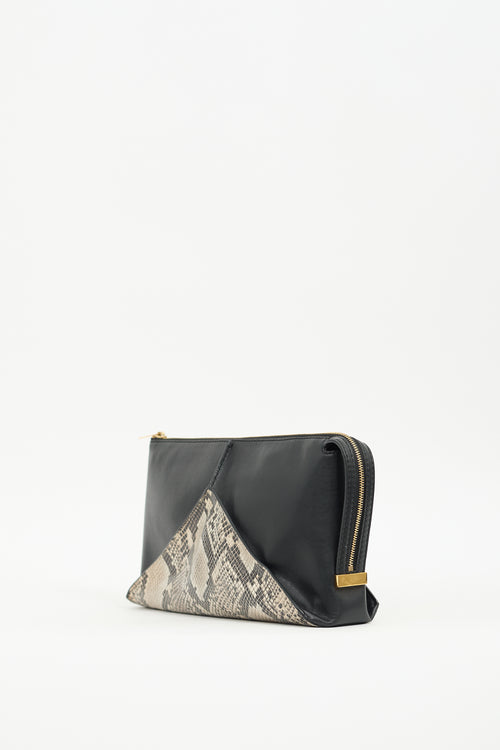 Stella McCartney Black & Multi Vegan Leather Clutch