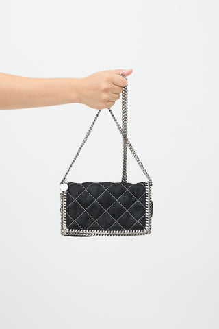 Stella McCartney Black Quilted Falabella Flap Shoulder Bag