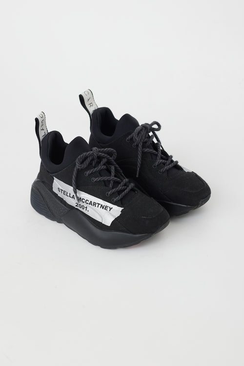 Stella McCartney Black & Silver Farga Chunky Sneaker