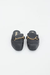 Stella McCartney Black Embossed Faux Leather Mule