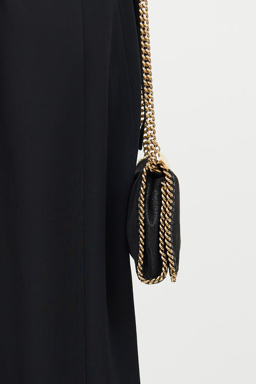 Burberry Black & Gold Mini Falabella Shoulder Bag