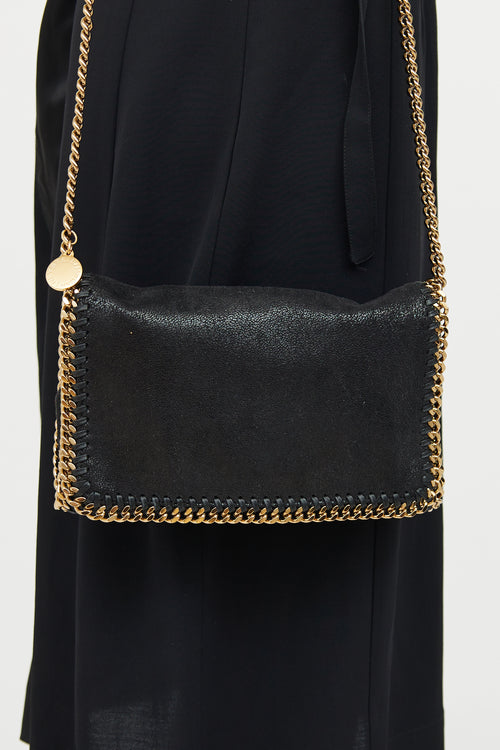 Burberry Black & Gold Mini Falabella Shoulder Bag