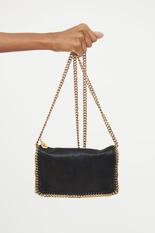 Burberry Black & Gold Mini Falabella Shoulder Bag