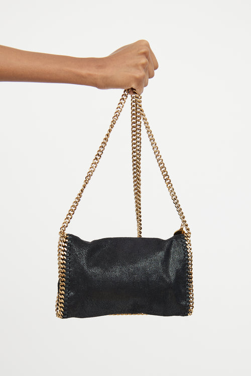 Burberry Black & Gold Mini Falabella Shoulder Bag