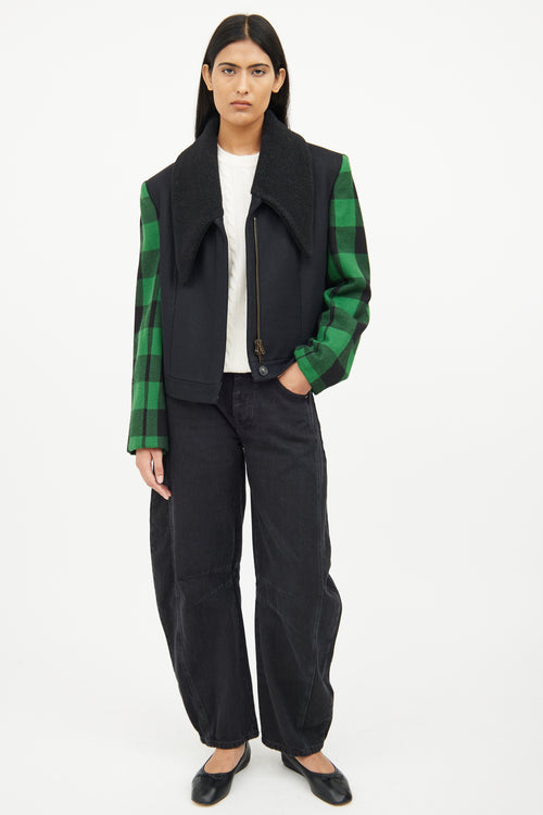 Stella McCartney Black & Green Long Sleeve Jacket