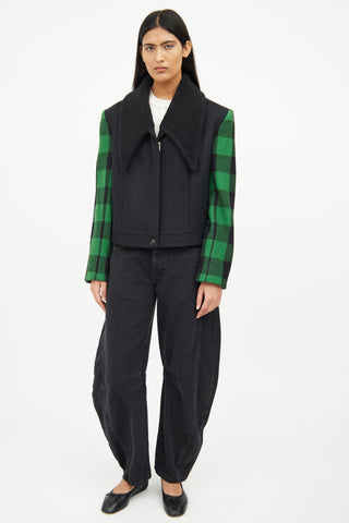 Stella McCartney Black & Green Long Sleeve Jacket