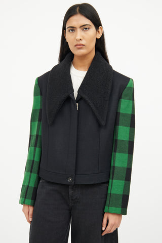 Stella McCartney Black & Green Long Sleeve Jacket