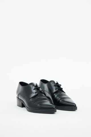 Stella McCartney Black Patent Pointed Toe Derby