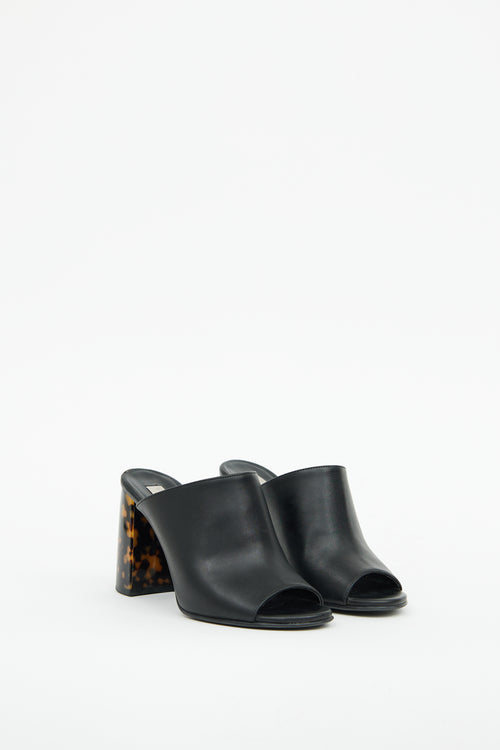 Stella McCartney Black & Brown Heeled Mule