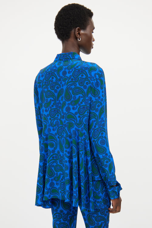 Stella McCartney Blue & Green Silk Paisley Co-Ord Set