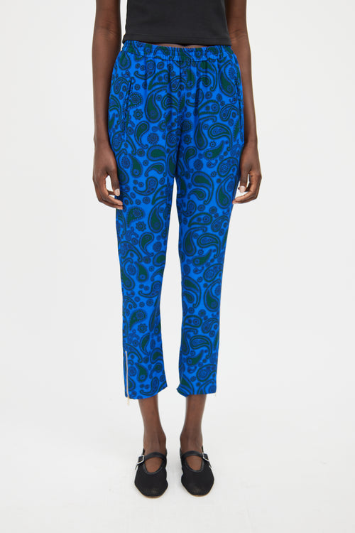 Stella McCartney Blue & Green Silk Paisley Co-Ord Set