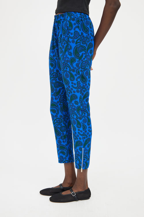 Stella McCartney Blue & Green Silk Paisley Co-Ord Set