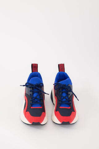 Stella McCartney Blue & Red Neoprene & Faux Leather Eclypse Sneaker