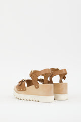 Stella McCartney Brown Leather Elyse Platform Sandal
