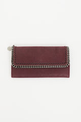 Stella McCartney Burgundy & Gunmetal Falabella Long Wallet