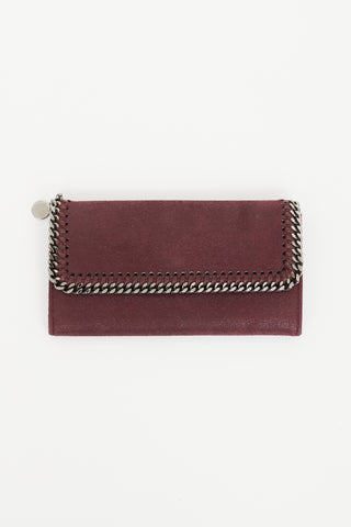 Stella McCartney Burgundy & Gunmetal Falabella Long Wallet