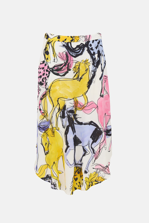 Stella McCartney Crepe Printed Midi Skirt