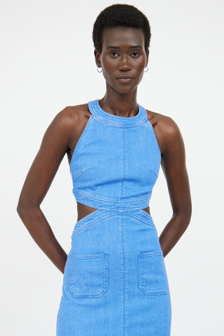 Stella McCartney Blue Denim Sleeveless Dress