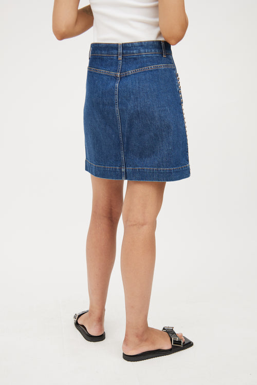 Stella McCartney Blue Denim Studded Skirt