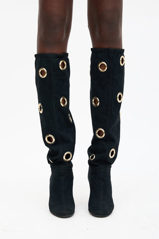 Stella McCartney Faux Suede Grommet Boot