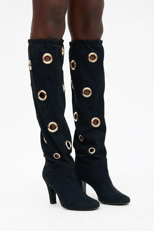 Stella McCartney Faux Suede Grommet Boot