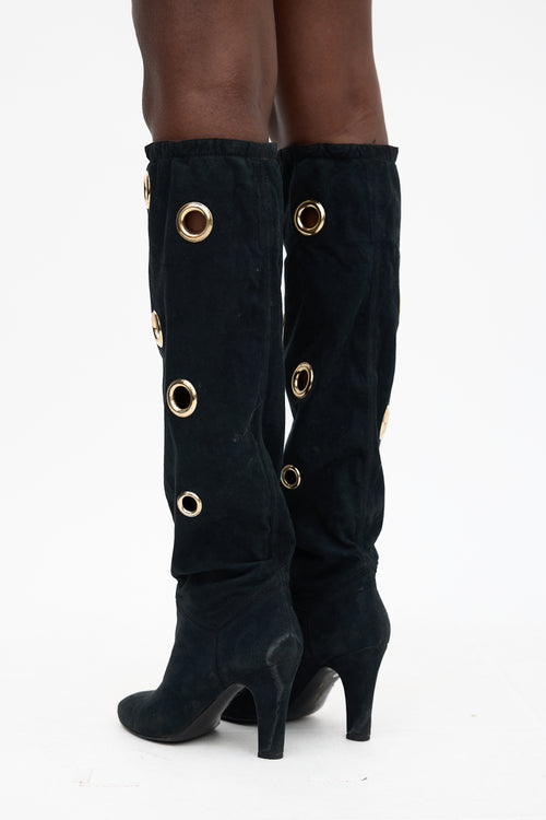 Stella McCartney Faux Suede Grommet Boot