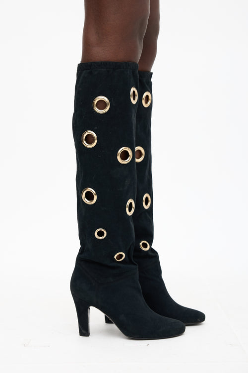 Stella McCartney Faux Suede Grommet Boot