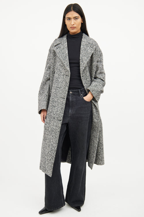 Stella McCartney Grey & Black Button Coat