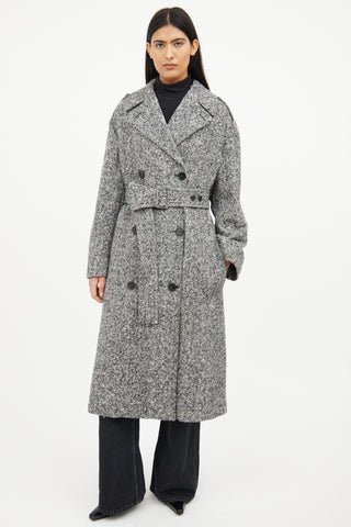 Stella McCartney Grey & Black Button Coat