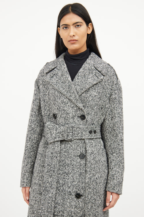 Stella McCartney Grey & Black Button Coat