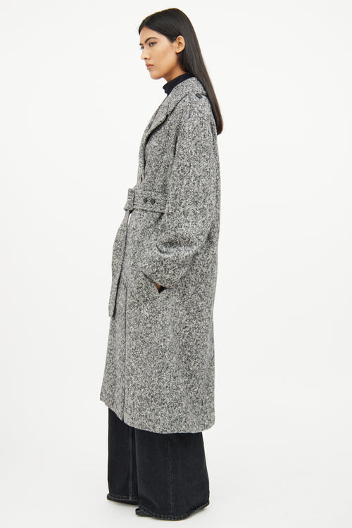 Stella McCartney Grey & Black Button Coat