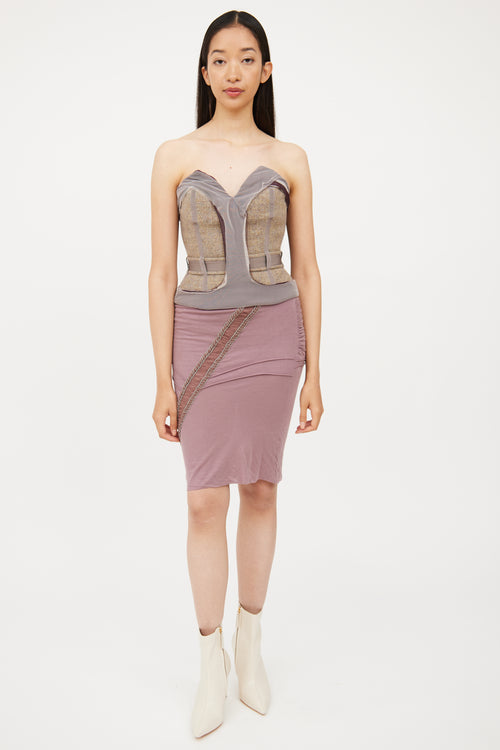 Stella McCartney Purple & Grey Mesh Panel Corset