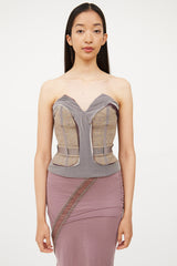 Stella McCartney Purple & Grey Mesh Panel Corset