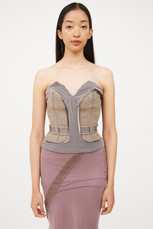 Stella McCartney Purple & Grey Mesh Panel Corset