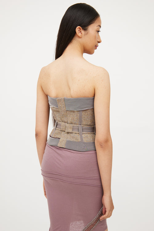 Stella McCartney Purple & Grey Mesh Panel Corset