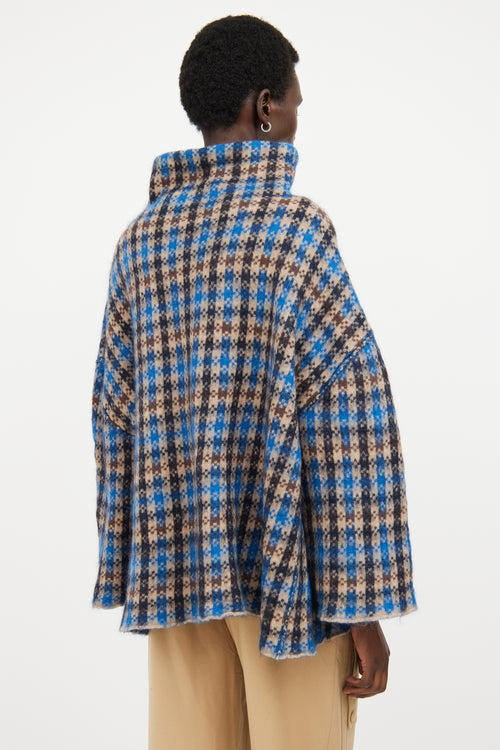 Stella McCartney Beige & Blue Wool Plaid Sweater