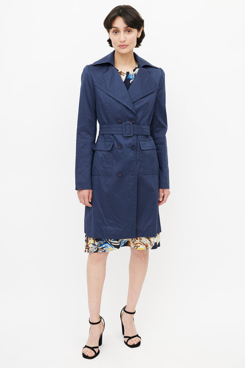 Stella McCartney Navy Double Breasted Trench Coat