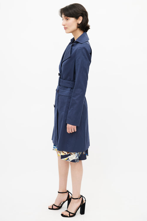 Stella McCartney Navy Double Breasted Trench Coat