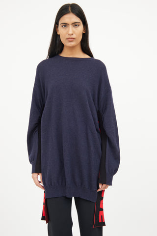 Stella McCartney Navy & Red Side Graphic Sweater