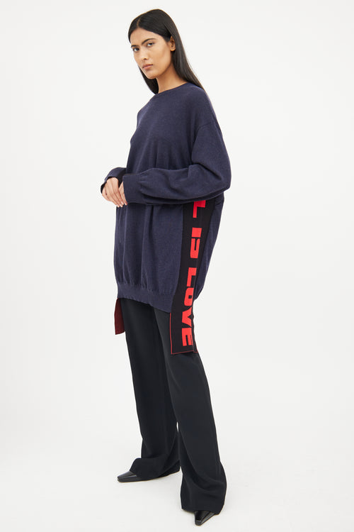 Stella McCartney Navy & Red Side Graphic Sweater