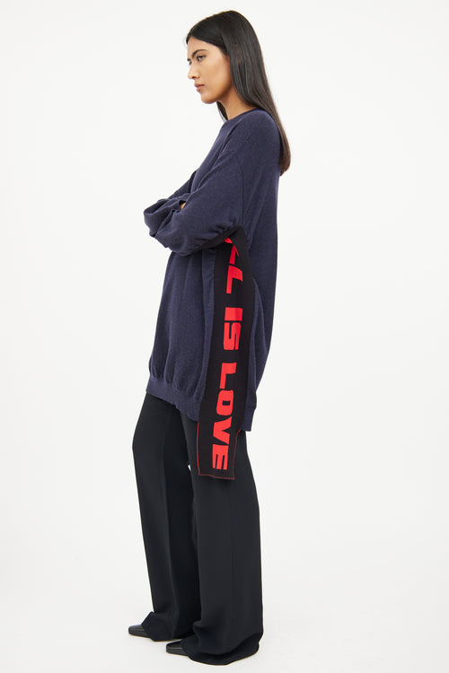 Stella McCartney Navy & Red Side Graphic Sweater